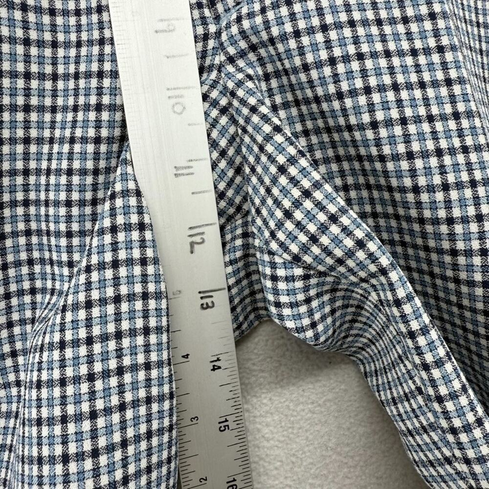 Vintage 70s Slacks Men's 33x31 Blue White Houndstooth Flared Wide leg Rockabilly - Picture 6 of 10